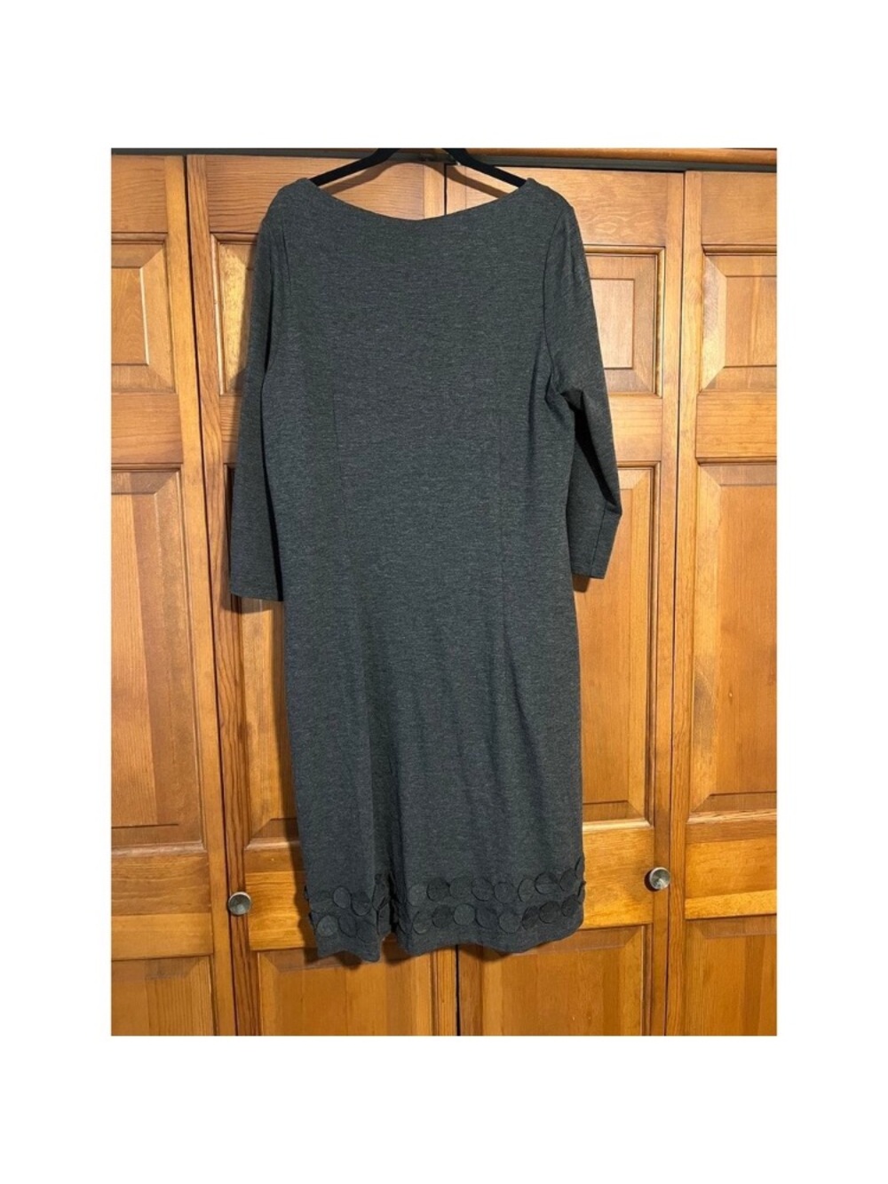 Boden Women's Long Sleeve Midi Dress Charcoal Gray Artsy Euro Chic SZ 14L - Picture 8 of 8